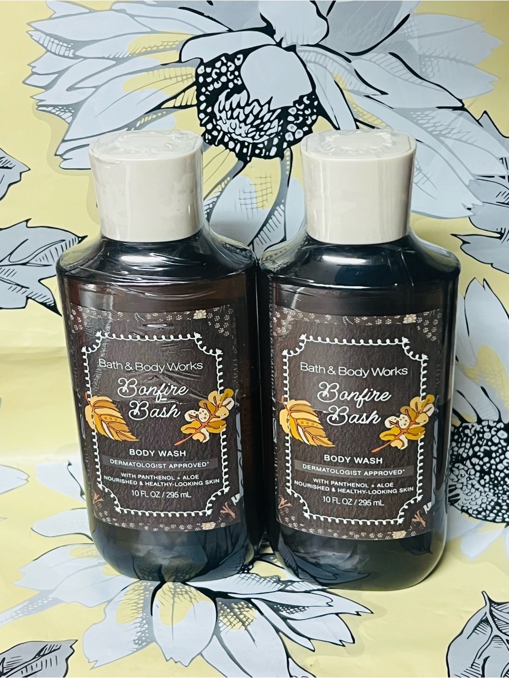 NEW 2 BATH & BODY WORKS BONFIRE BASH SHOWER BODY WASH 10 FL OZ PANTHENOL + ALOE
